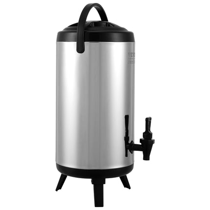 Insulated Beverage Dispenser, 2.4 Gal Stainless Steel Spigot
