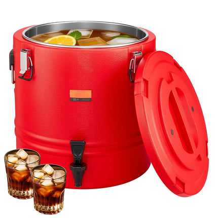 Insulated Beverage Dispenser 8 Gal, Hot Cold, Spigot, Stainless Liner