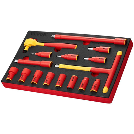 Insulated Socket Set, 16-Piece, 1000V 3/8-Inch Drive