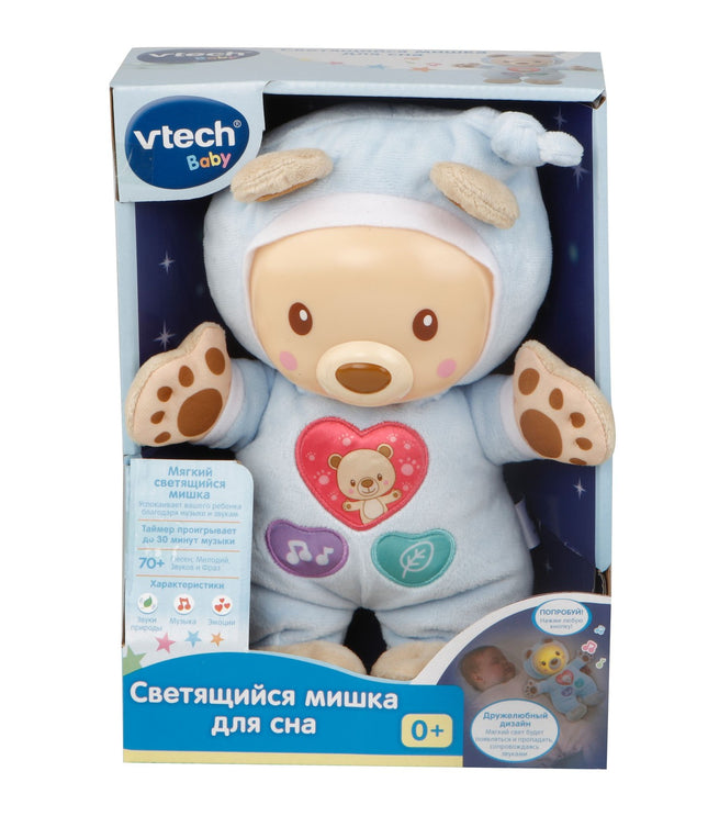 Interaktivní svítící uspávací medvídek pro děti, ruský jazyk