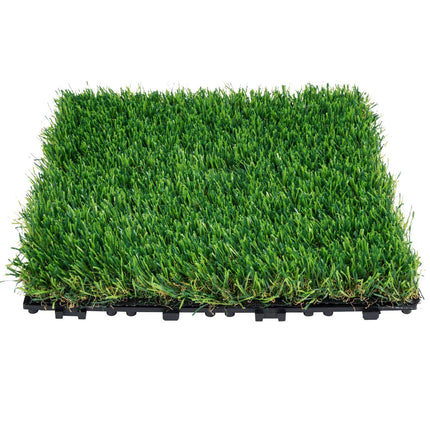 Interlocking Artificial Grass Tiles, 18-Pack, 30cm