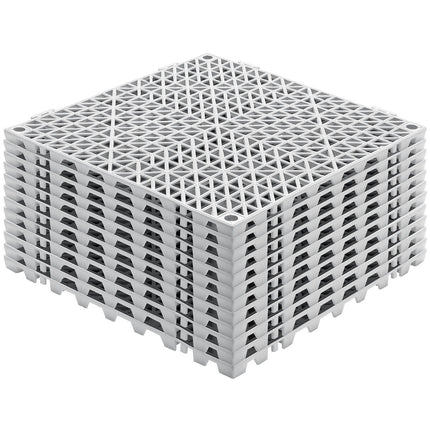Interlocking Drainage Floor Tiles, PVC Non-Slip, 12-Pack