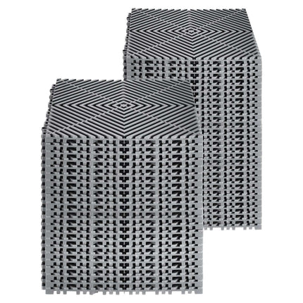 Interlocking Drainage Mat Tiles 55 Pack, 12 x 12 in, 15 mm Thick, Gray