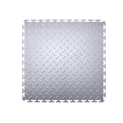 Interlocking Garage Floor Tiles, PVC Diamond Plate, 8-Pack