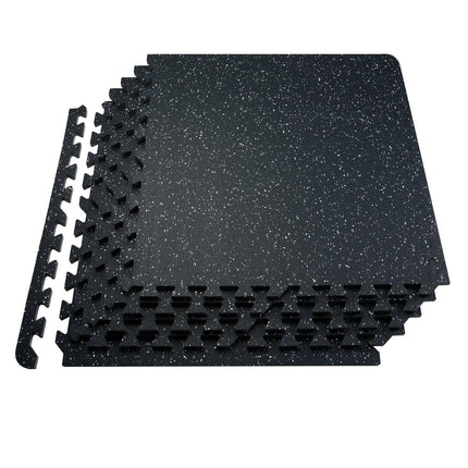 Interlocking Gym Floor Mats, 12 Tiles, 25 x 25 in, 0.56 in Thick