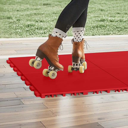 Interlocking Hockey Training Tiles, 12x12 in, 8-Pack Red