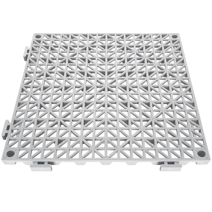 Interlocking PVC Drainage Floor Tiles, 55 Pack, Gray