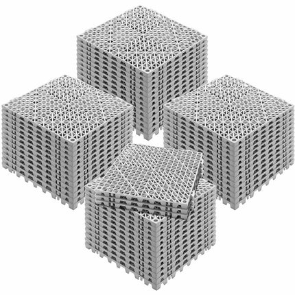 Interlocking PVC Drainage Floor Tiles, 55 Pack, Gray