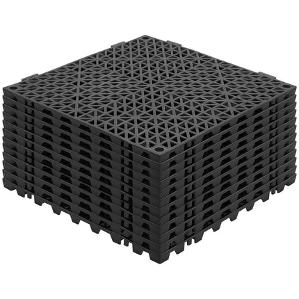 Interlocking PVC Drainage Floor Tiles, Non-Slip, 12 Pack