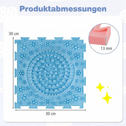 Interlocking Sensory Mats, 6 PCS, Multi-Colored TPE, 12"x12"