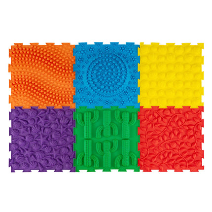 Interlocking Sensory Mats, 6 PCS, Multicolor, TPE, 12"x12"