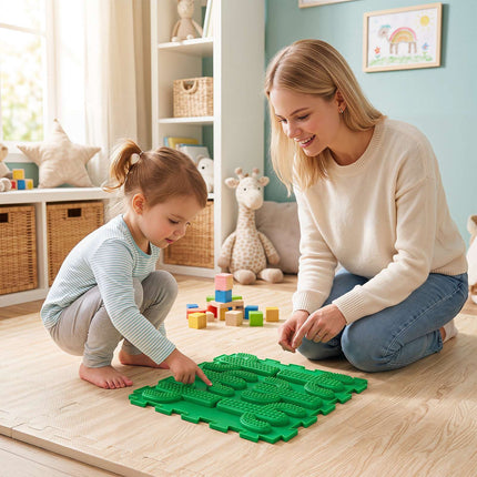 Interlocking Sensory Mats, 6 PCS, Multicolor, TPE, 12"x12"