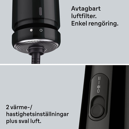 Iontový horkovzdušný kulmofén 700W, 2 stupně ohřevu, 2 nástavce