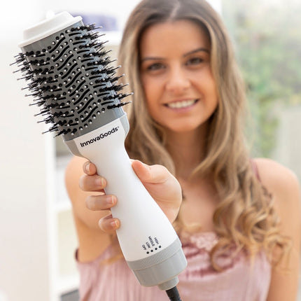 Iontový fén a objemový kartáč Volumio InnovaGoods bílá šedá 1000 W