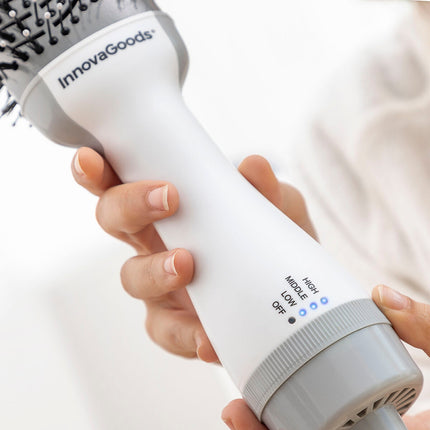 Iontový fén a objemový kartáč Volumio InnovaGoods bílá šedá 1000 W