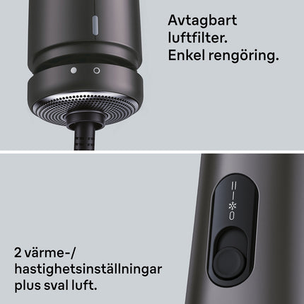 Iontový horkovzdušný kulmofén 800W, 2 nástavce