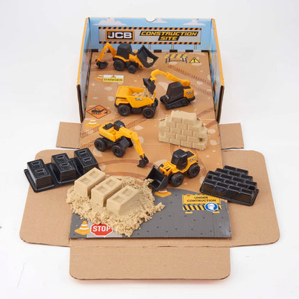 JCB Mini Machines hrací set s pískem a 5 autíčky
