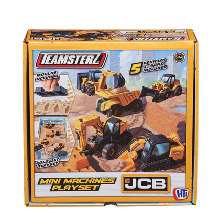 JCB Mini Machines hrací set s pískem a 5 autíčky