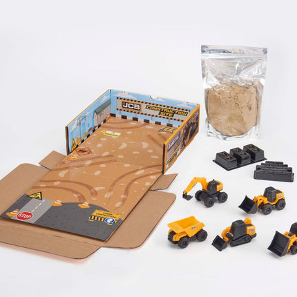 JCB Mini Machines hrací set s pískem a 5 autíčky
