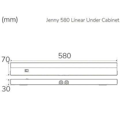 Jenny 580 osvětlení kuchyňské linky stmívatelné 3000K 1000lm 580cm