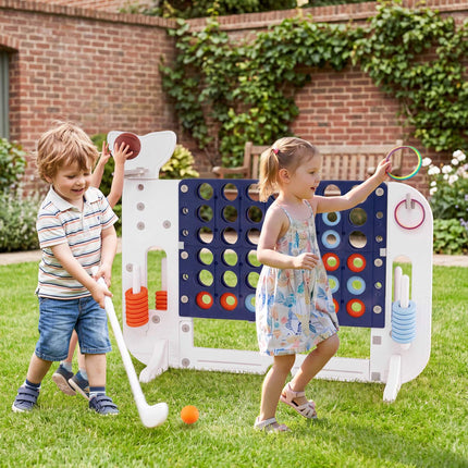 Jumbo 4-in-1 Connect Game Set with Ring Toss and Cup Holders