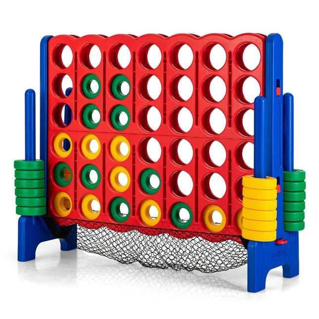 Jumbo sada Čtyři v řadě 119 cm, velká hra pro děti, modrá