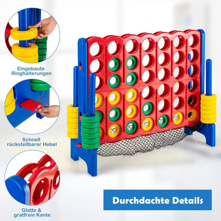 Jumbo sada Čtyři v řadě 119 cm, velká hra pro děti, modrá