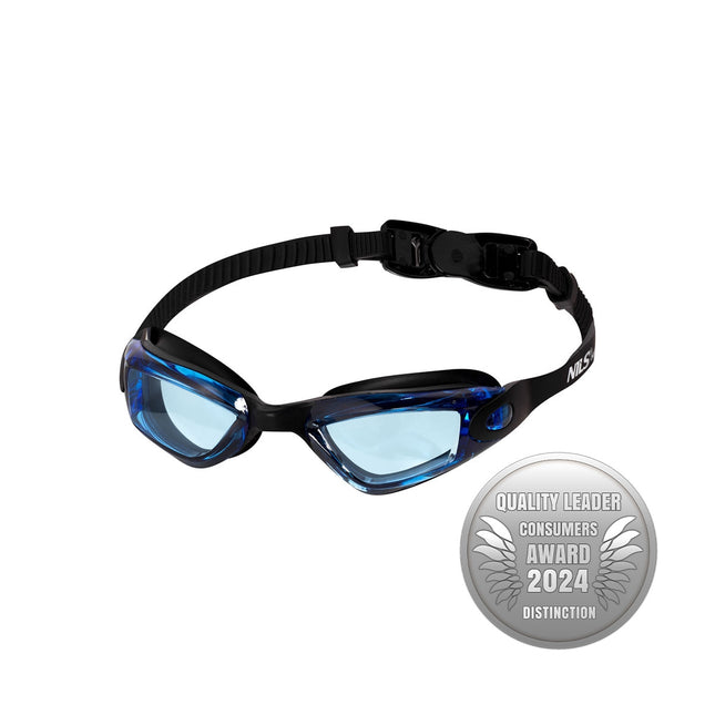 Junior zwembril, zwart/blauw, anti-condens lens