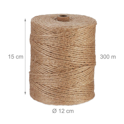 Jutová šňůra 3 mm x 300 m, sada 2 ks