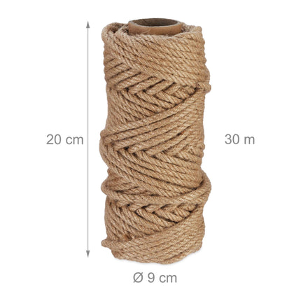 Jutová šňůra 6 mm x 30 m, sada 2 ks