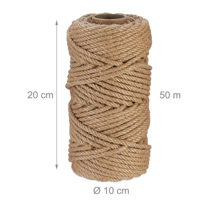 Jutová šňůra 6 mm x 50 m, sada 2 ks