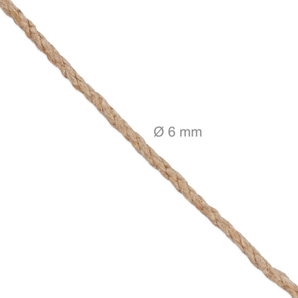 Jutová šňůra 6 mm x 50 m, sada 2 ks