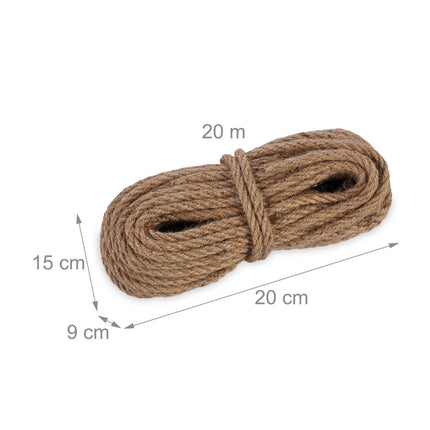 Jutová šňůra 8 mm x 20 m, sada 2 ks
