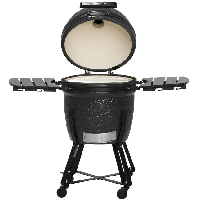 Keramický gril na dřevěné uhlí Kamado, nerezový rošt 47 cm