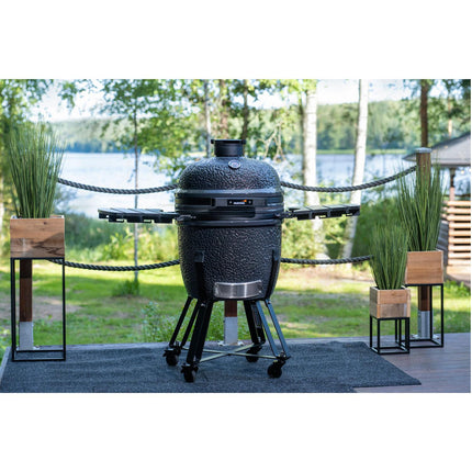 Keramický gril na dřevěné uhlí Kamado, nerezový rošt 47 cm