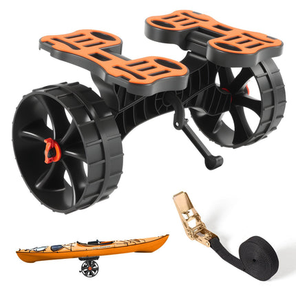 Kayak Cart, 300 lb Foldable Trolley, 10 in Solid Tires