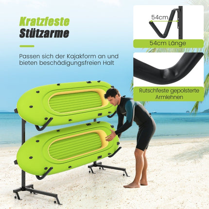 Stojan na kajaky – pro 4 kusy, nosnost 80 kg, nastavitelný
