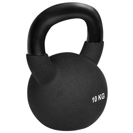 Kettlebell 10 Kg, litina s neoprenovým povrchem, šetrný k podlaze