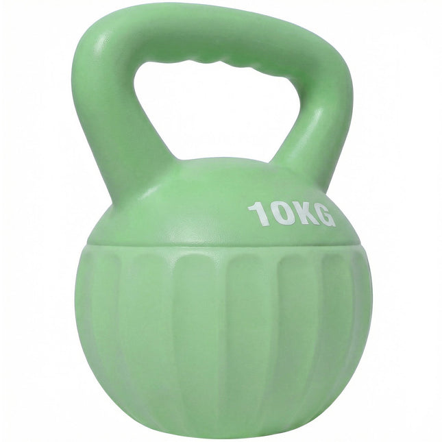 Kettlebell 10kg plněný pískem, protiskluzový úchop, zelená