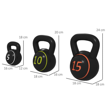 Kettlebell set, 2.2-6.8 kg, strength training weights