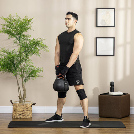 Kettlebell 8 Kg, ocelová rukojeť, šetrný k podlaze, černý
