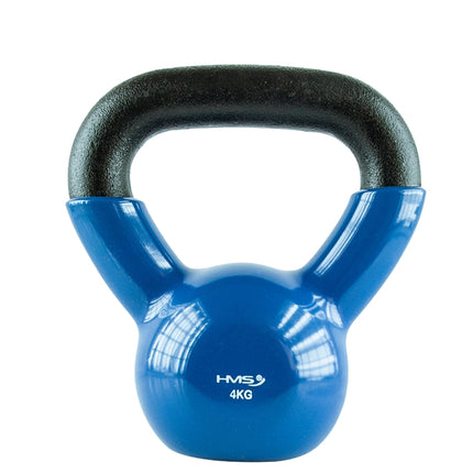 Kettlebell, litina, 4 kg, modrá
