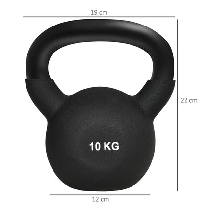 Kettlebell 10 Kg, litina s neoprenovým povrchem, šetrný k podlaze