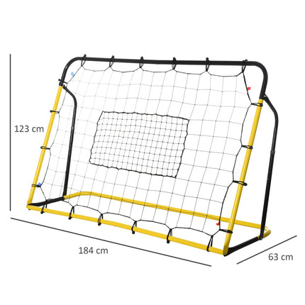 Odrazová stěna se sítí – multisport, odolná, 184x63x123 cm