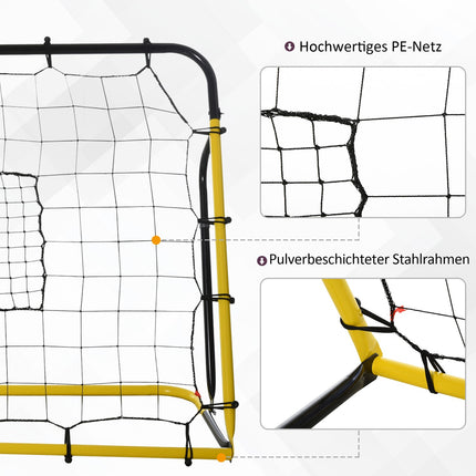 Odrazová stěna se sítí – multisport, odolná, 184x63x123 cm