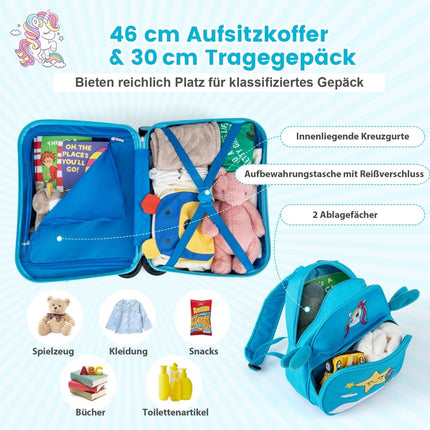 Dětská 2dílná sada zavazadel – kufr na ježdění a batoh