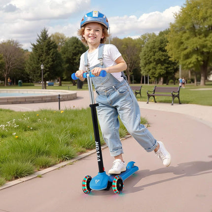 Kids 3-Wheel Kick Scooter, Light-Up Wheels, Adjustable Bar