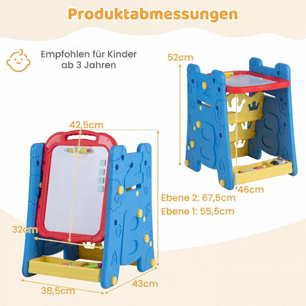 Kids 3-in-1 Art Easel with Magnetic Board, Blue