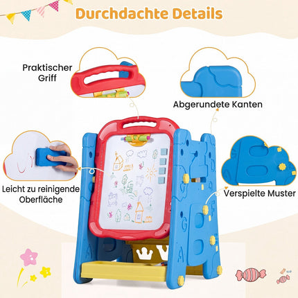 Kids 3-in-1 Art Easel with Magnetic Board, Blue