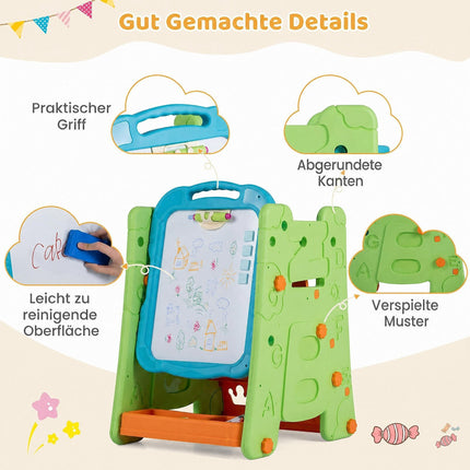 Kids 3-in-1 Art Easel with Magnetic Board, Green